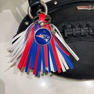Patriots Black Leather Football purse